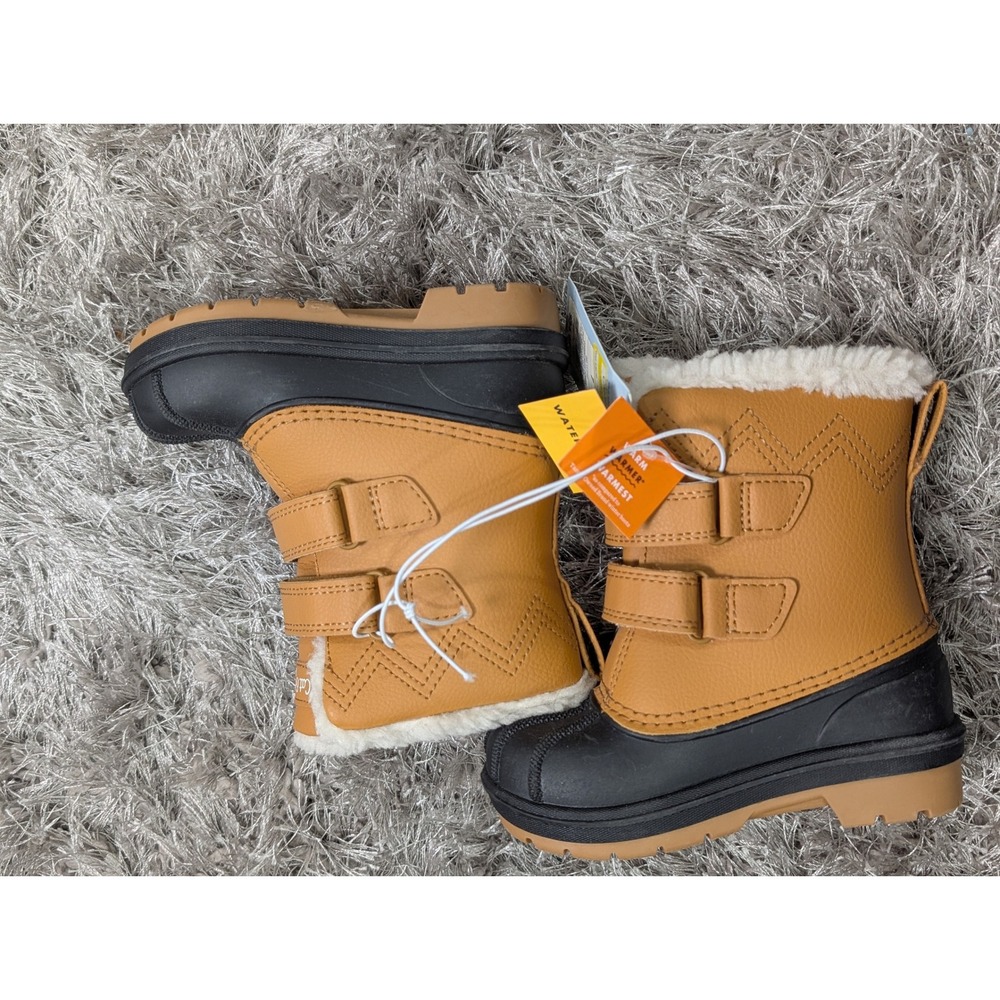 Cat & Jack Toddler Denver‎ Winter Boots Cognac Brown Black Size 7 NEW